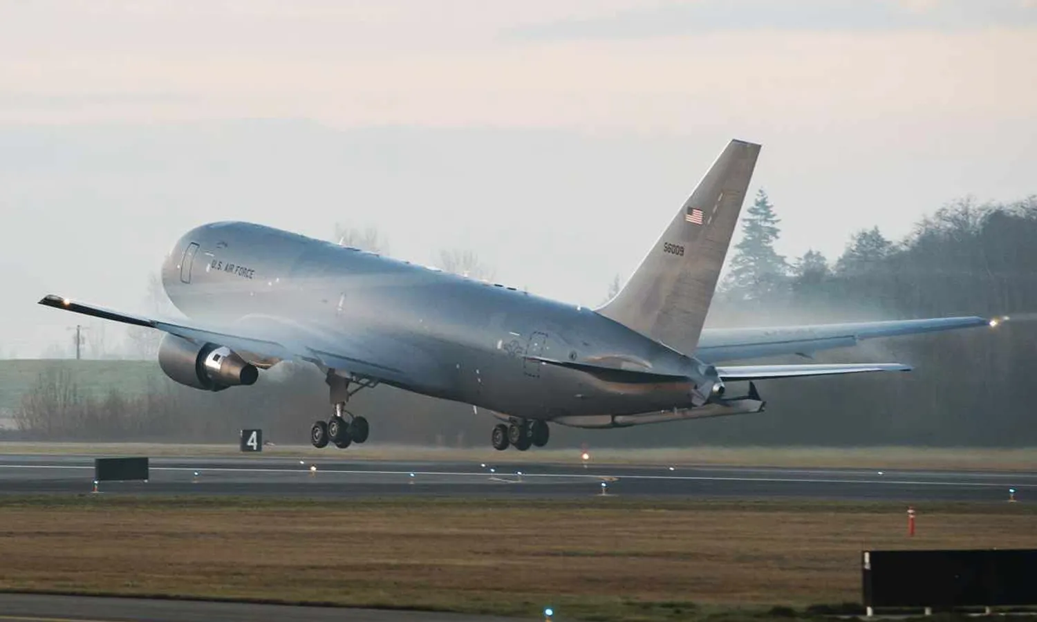 The first KC-46 departs for the McConnell Air Force Base