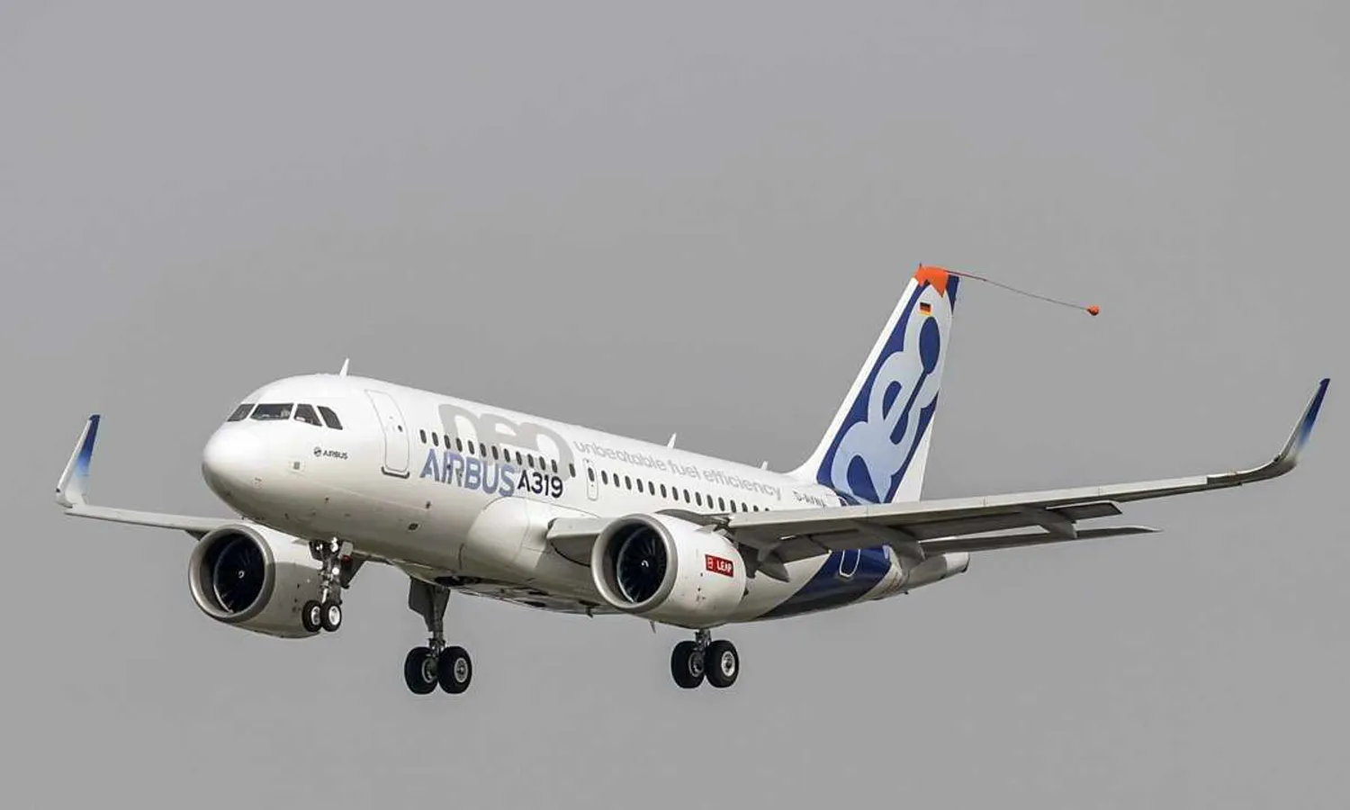 The A319neo in flight