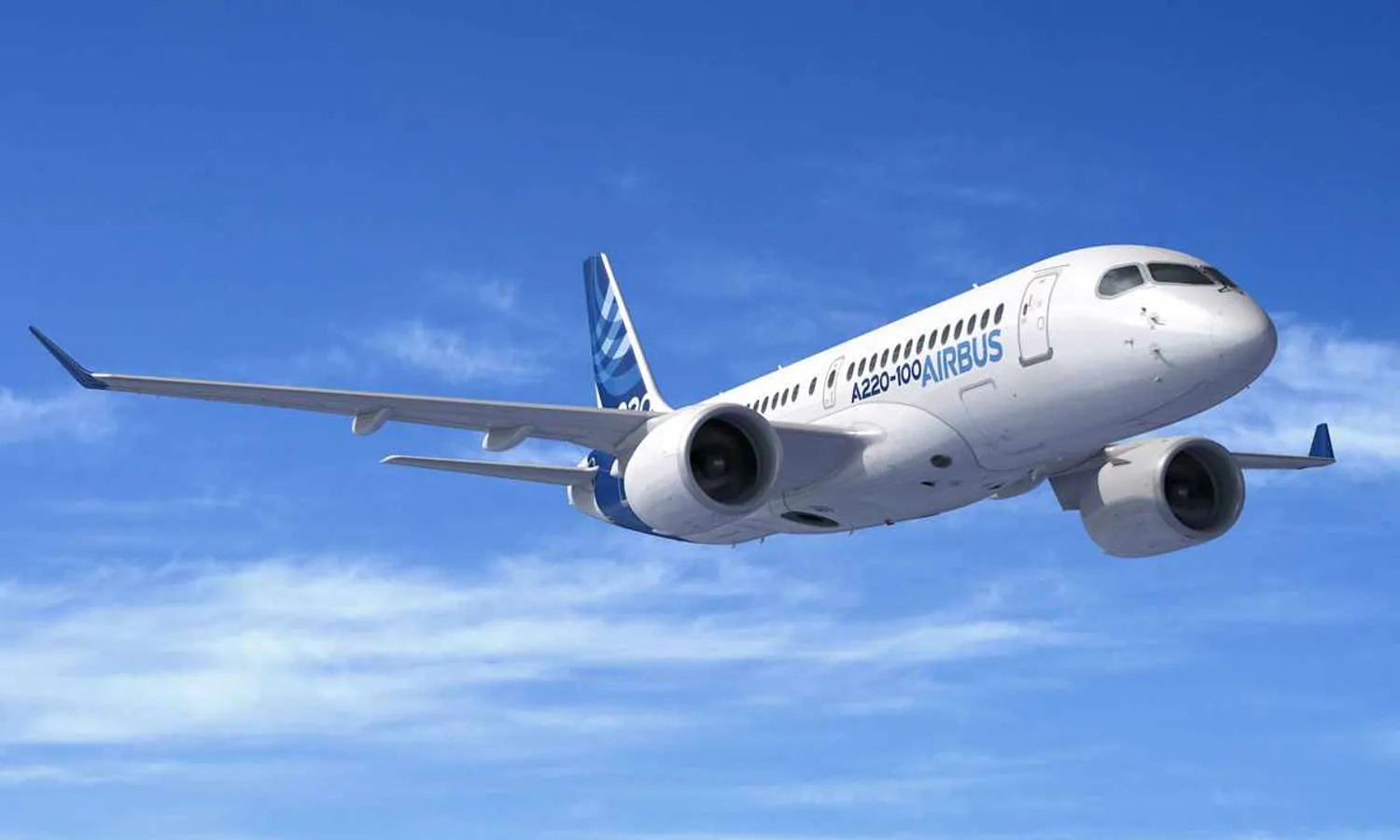 The A220-100 is the smallest of the jet variant and can carry up to 135 passengers (Airbus)