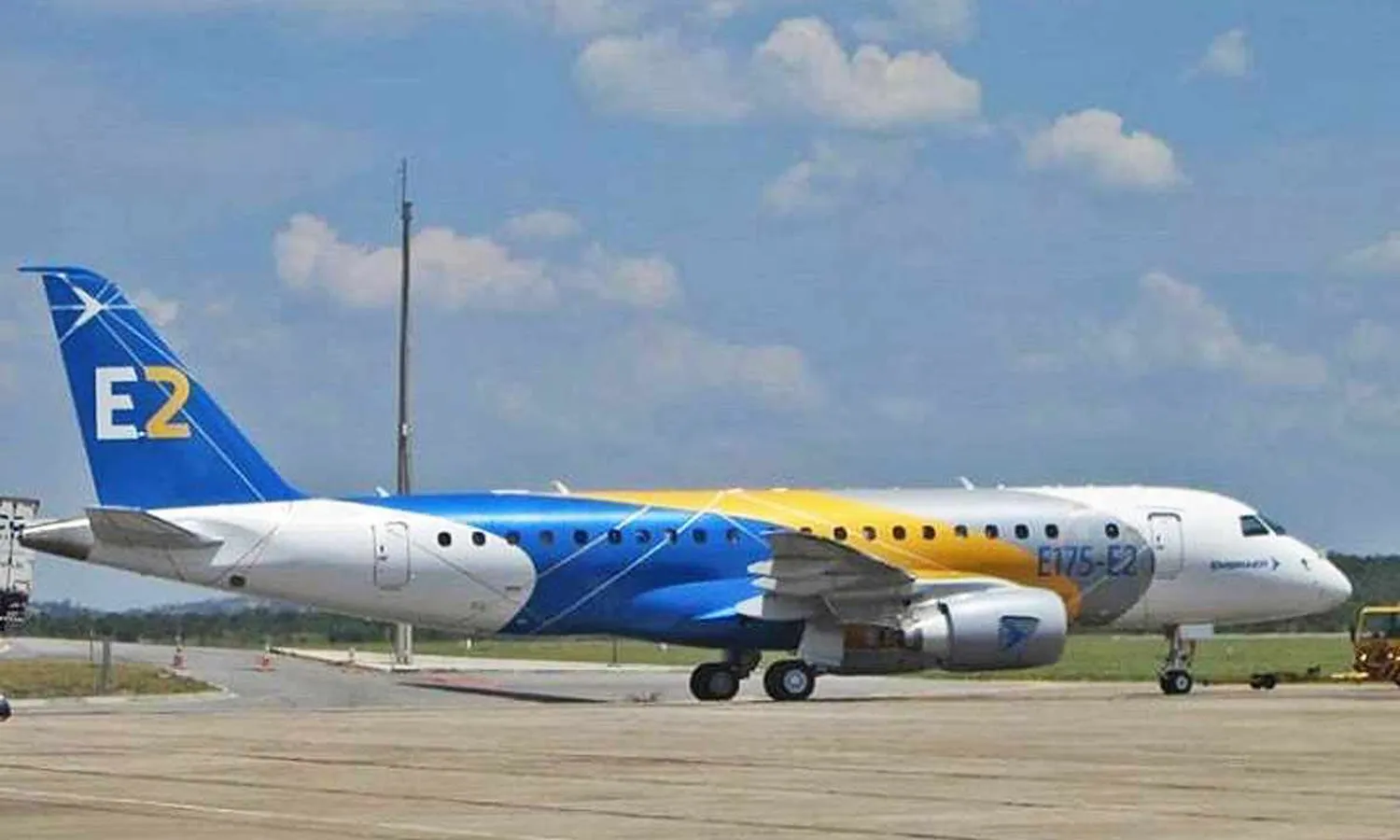 The first E175-E2 prototype seen completed at Embraer (Instagram)