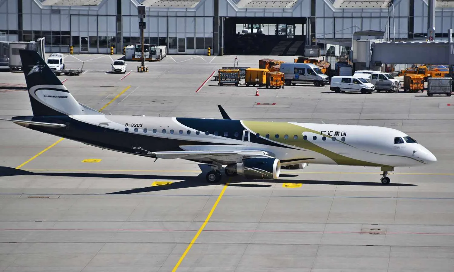 The B-3203 aircraft, first Lineage 1000E acquired by Pakistan (Alec Wilson)