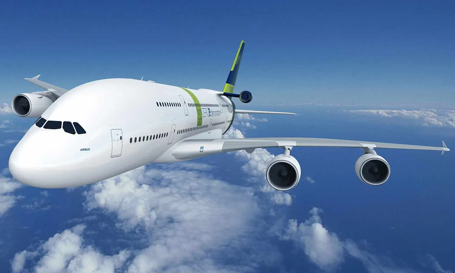 The first A380 will receive a GE passport engine adapted to burn hydrogen (Airbus)