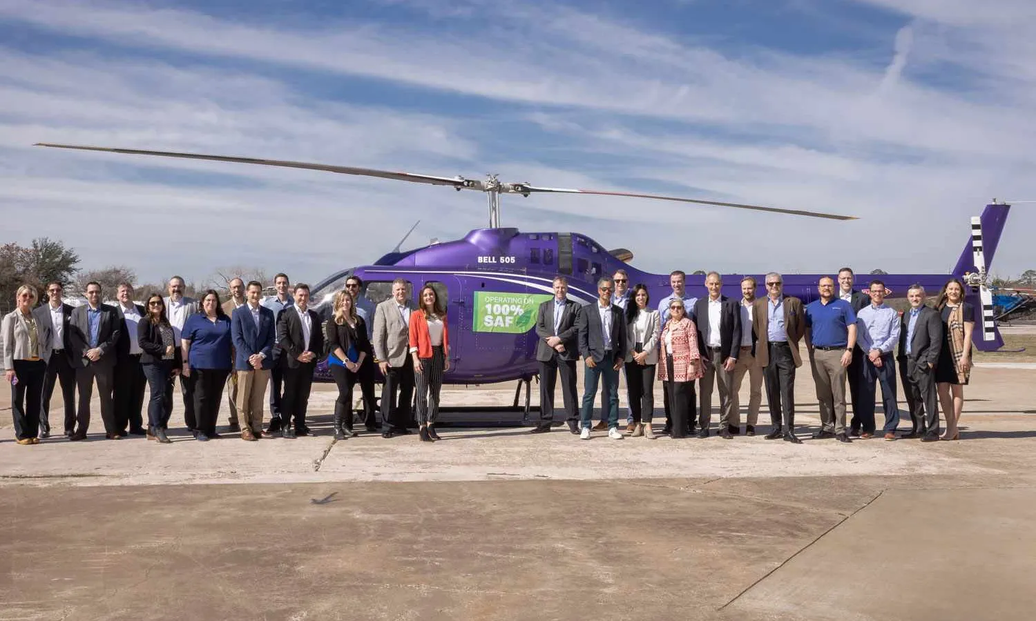 Bell 505 helicpter with 100% SAF (Textron)