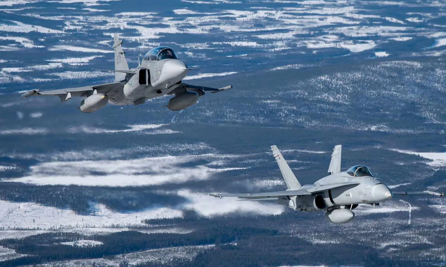 Finnish F/A-18 and Swedish Gripen (SAF)