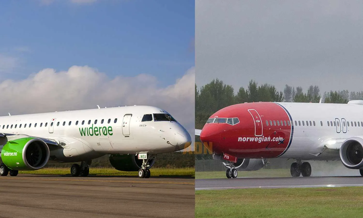 Widerøe and Norwegian aircraft