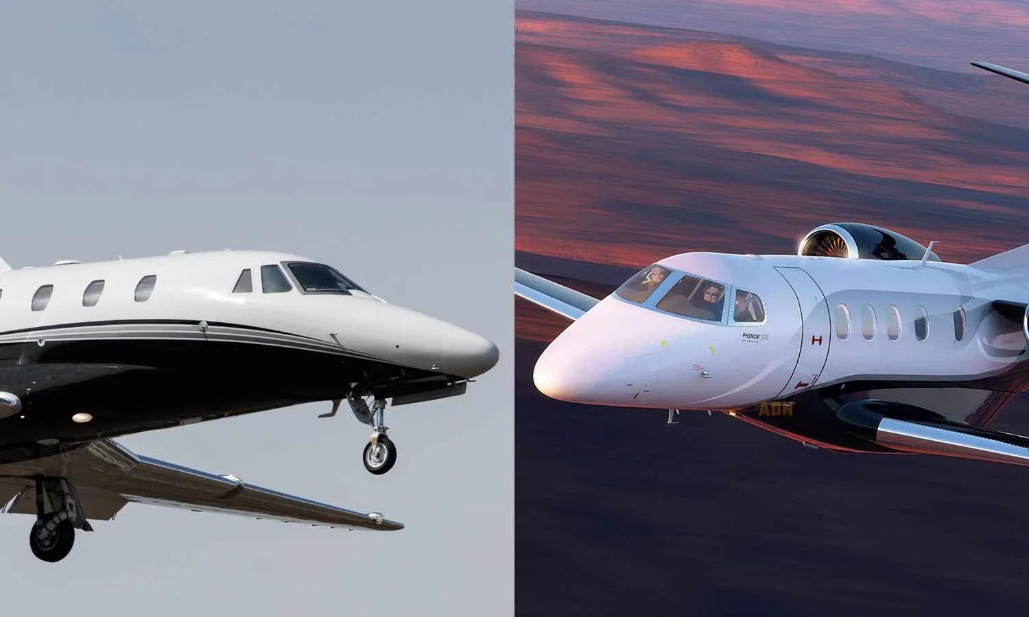 Citation Excel and Phenom 300 (Kevin Hackert and Embraer)