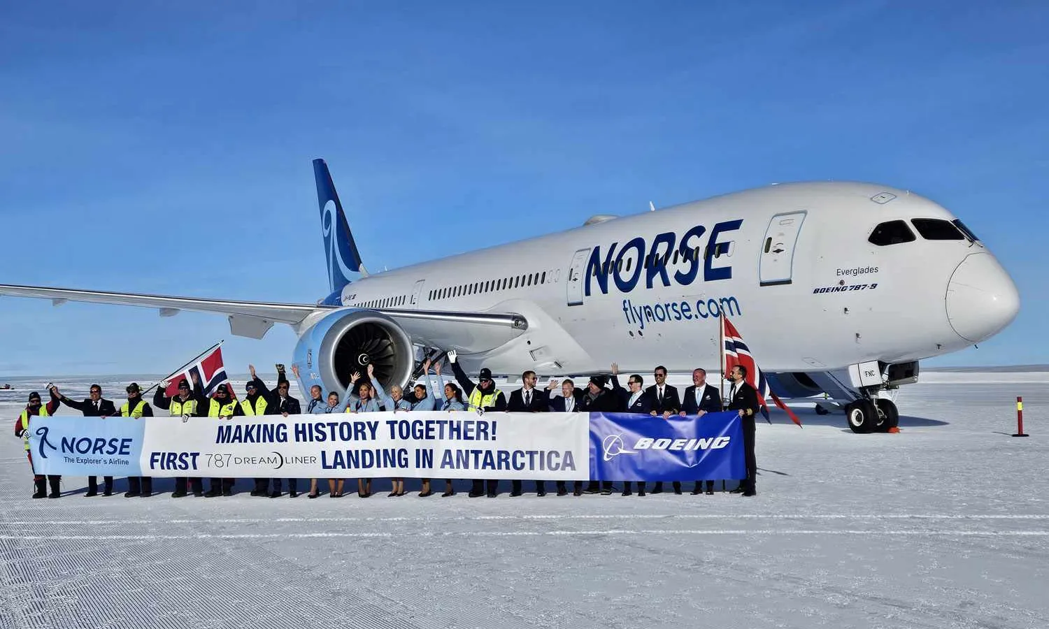 Norse Boeing 787 Dreamliner at Antartica (NAA)