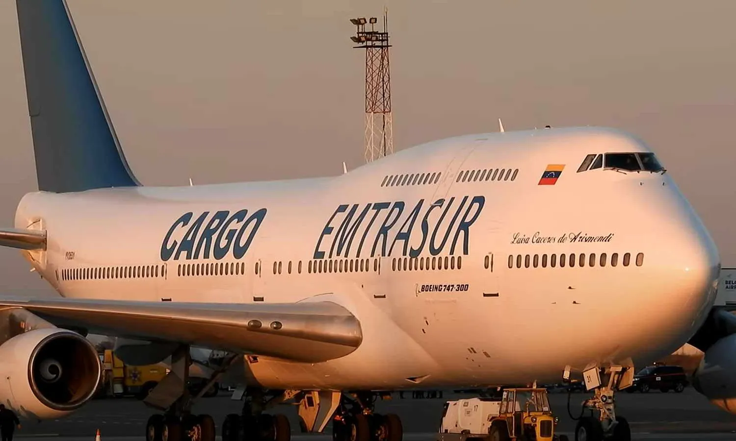 Emtrasur Cargo Boeing 747-300 that was seized by the United States (Screen grab / Plane Spotting TV)