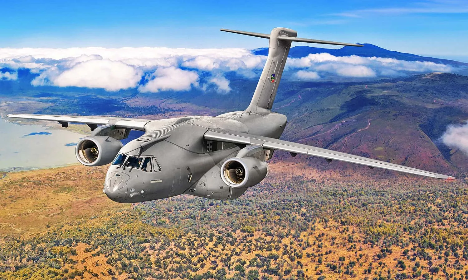 C-390 Millennium rendering with South Africa colors (Embraer)