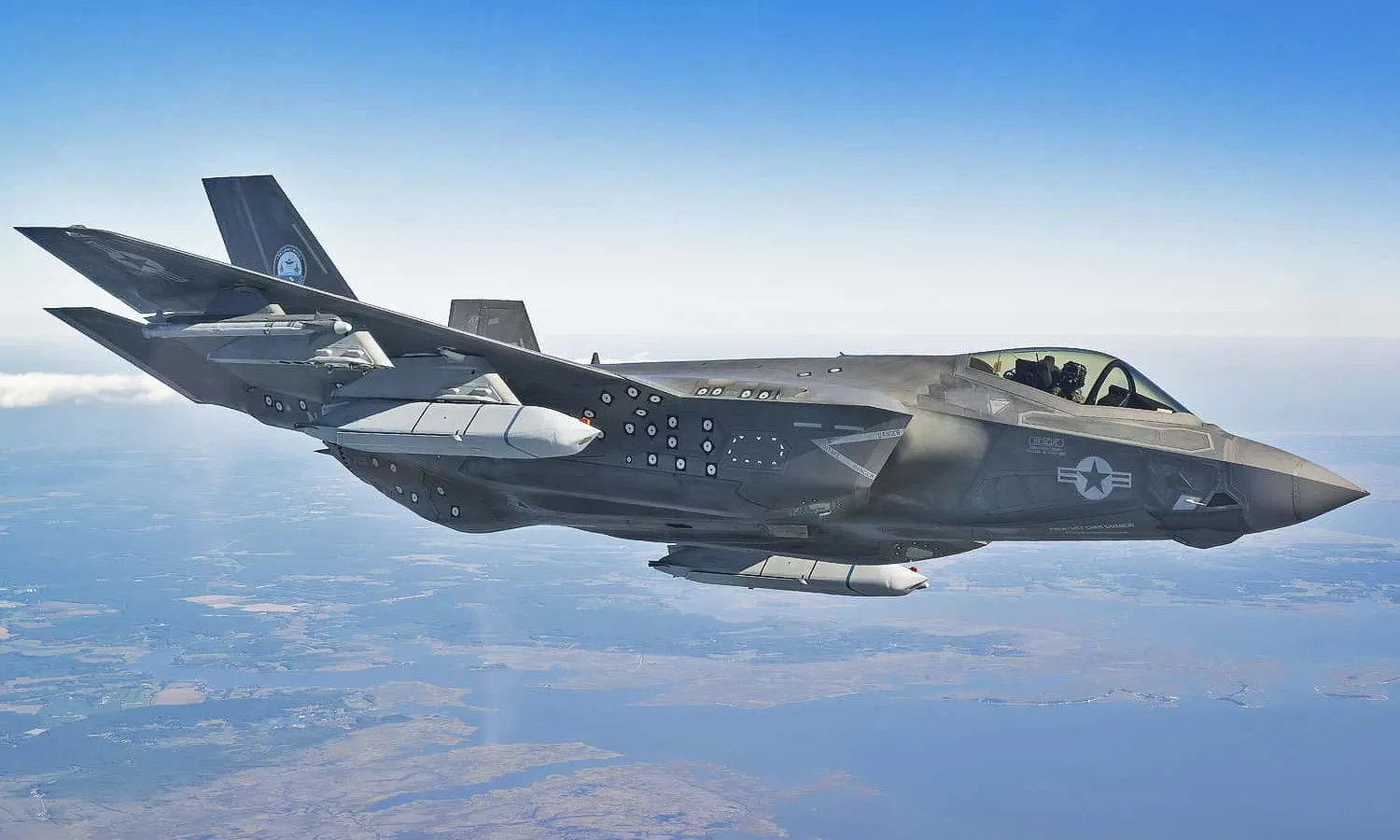 US Navy F-35C carrying two AGM-158C anti-ship missiles (USN)
