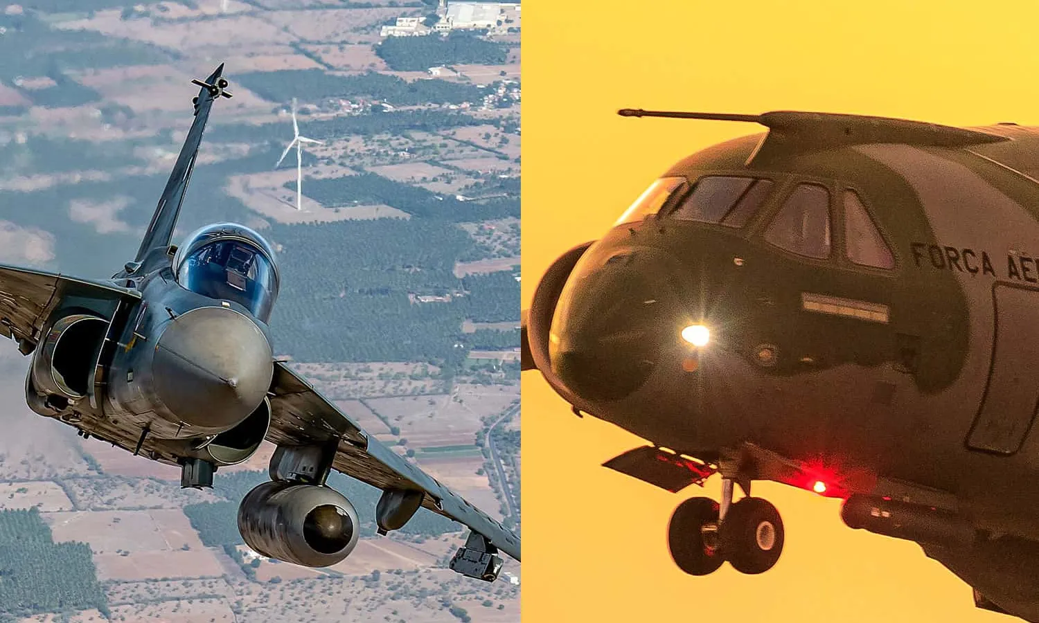 HAL Tejas fighter and the C-390 airlifter (HAL/FAB)