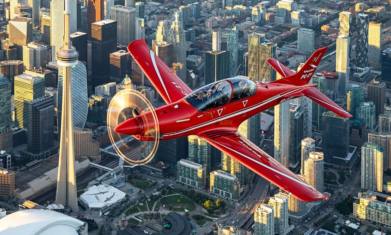 Pilatus PC-21 over Toronto (SkyAlyne)