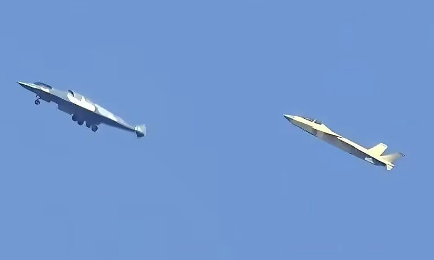 Mysterious Chinese fighter jet flies next to a two-seat J-20 fighter (Social media)