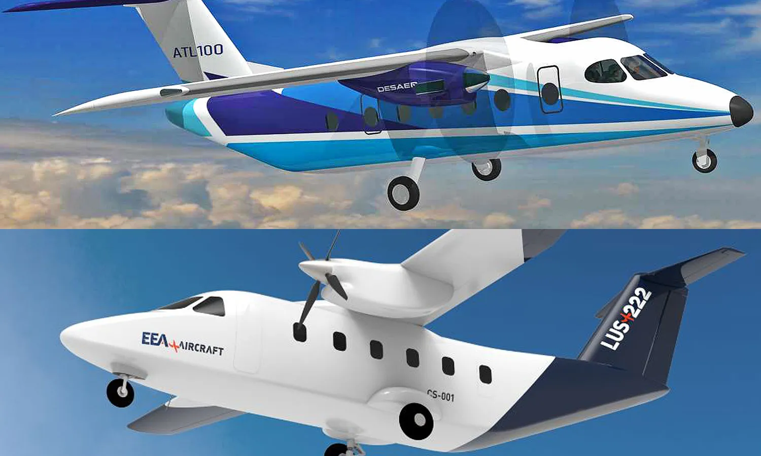 ATL 100 and LUS 222 aircraft concepts (Desaer/EAA)