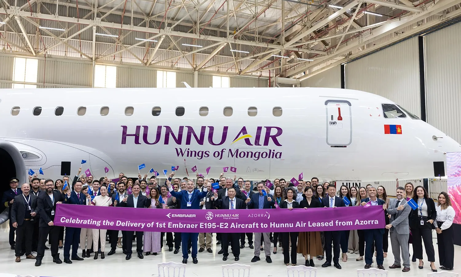 Hunnu Air first E195-E2 (Embraer)
